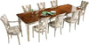 MOBILI-2G---TAVOLO-SHABBY-ALLUNGABILE-GAMBA-TORNITA-IN-LEGNO-BIANCO/NOCE-L.200-P.100-H.80