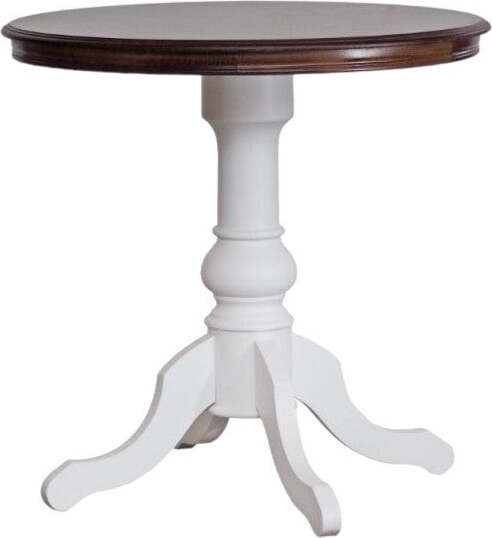 MOBILI-2G---Tavolo-tavolino-rotondo-legno-shabby-bianco-noce-80x80x78