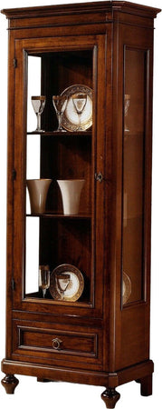 MOBILI-2G---VETRINA-1-PORTA-1-CASSETTO-IN-LEGNO-TINTA-NOCE-L.67-x-P.40-H.190