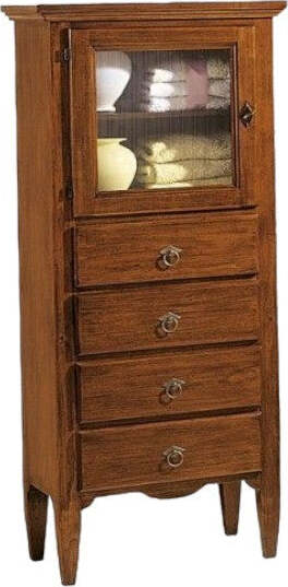 MOBILI-2G---VETRINA-1-PORTA-4-CASSETTI-IN-LEGNO-TINTA-NOCE-L.57-x-P.40-H.134