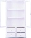 MOBILI-2G---Vetrina-2-ante-4-cassetti-in-Legno-shabby-bianco-90X40X160