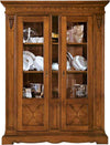MOBILI-2G---VETRINA-2-ANTE-IN-LEGNO-ARTE-POVERA-FINITURA-CILIEGIO-PATINATO-L.162-P.49-H.214