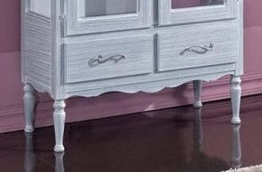 MOBILI-2G---VETRINA-2-PORTE-2-CASSETTI-IN-LEGNO-SHABBY-AZZURRO-L.102-P.42-H.191