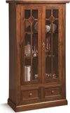 MOBILI-2G---VETRINA-2-PORTE-2-CASSETTI-IN-LEGNO-TINTA-NOCE-ARTE-POVERA-L-81-P-42-H-153-cm