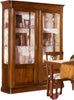 MOBILI-2G---VETRINA-2-PORTE-IN-LEGNO-CON-INTARSIO-A-CAPITELLO-TINTA-NOCE-L.148-P.50-H.205