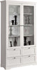 MOBILI-2G---VETRINA-2-PORTE-IN-LEGNO-SHABBY-BIANCO-OPACO-L.100-P.40-H.190