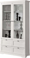 MOBILI-2G---VETRINA-2-PORTE-IN-LEGNO-SHABBY-BIANCO-OPACO-L.100-P.40-H.190
