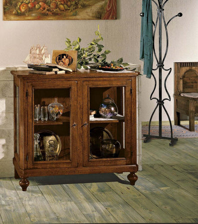 MOBILI-2G---VETRINA-2-PORTE-IN-LEGNO-TINTA-NOCE-L.110-x-P.40-H.100