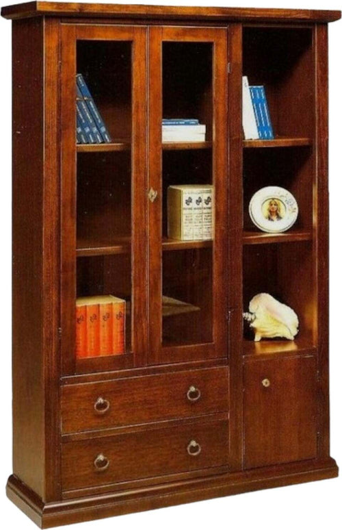 MOBILI-2G---VETRINA-3-ANTE-ARTE-POVERA-IN-LEGNO-TINTA-NOCE-120x40x185