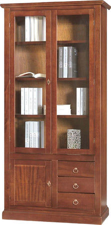 MOBILI-2G---VETRINA-3-ANTE-ARTE-POVERA-IN-LEGNO-TINTA-NOCE-90X41X186