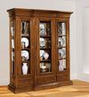 MOBILI-2G---VETRINA-3-PORTE-IN-LEGNO-ARTE-POVERA-TINTA-NOCE-179x49X200