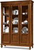 MOBILI-2G---VETRINA-3-PORTE-IN-LEGNO-ARTE-POVERA-TINTA-NOCE-L.144-x-P.45-H.200