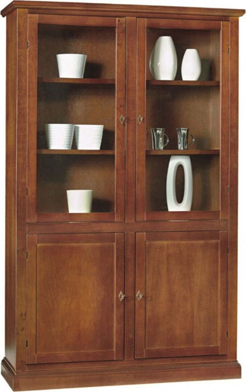 MOBILI-2G---VETRINA-4-ANTE-ARTE-POVERA-IN-LEGNO-TINTA-NOCE-L-120x41x187