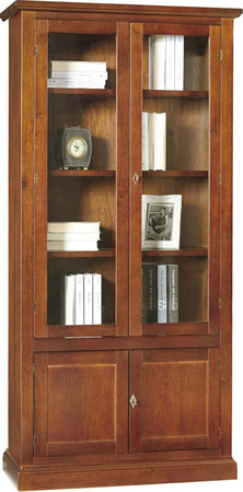 MOBILI-2G---VETRINA-ARTE-POVERA-2-PORTE-IN-LEGNO-TINTA-NOCE-90X41X186