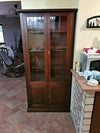 MOBILI-2G---VETRINA-ARTE-POVERA-2-PORTE-IN-LEGNO-TINTA-NOCE-90X41X186