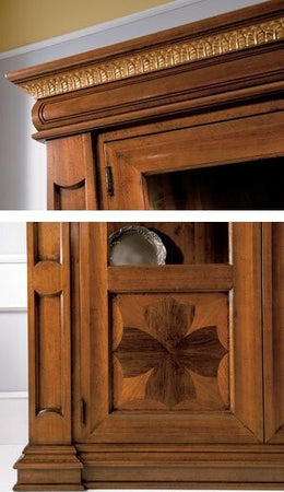 MOBILI-2G---VETRINA-CLASSICA-2-ANTE-GREZZA-IN-LEGNO-L.168-P.52-H.217