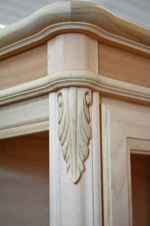MOBILI-2G---VETRINA-CLASSICA-2-PORTE-1-CASSETTO-IN-LEGNO-GREZZO-L.61-P.41-H.190