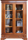 MOBILI-2G---Vetrina-classica-2-porte-1-cassetto-legno-bassano-segreto-142X49x210