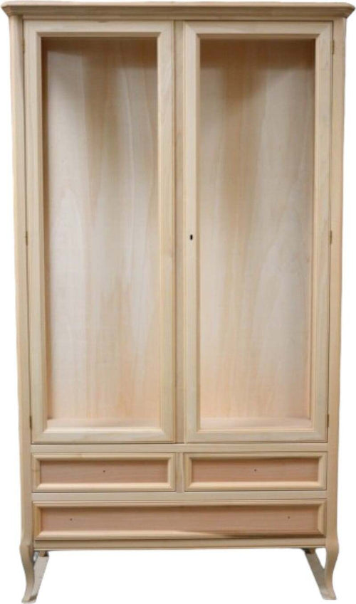 MOBILI-2G---VETRINA-CLASSICA--2-PORTE-3-CASSETTI-IN-LEGNO-GREZZO-L.108-P.40-H.175
