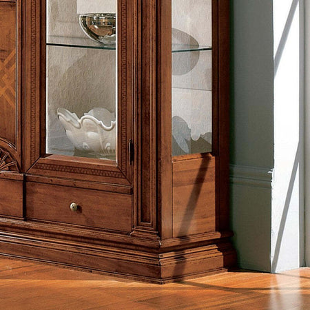 MOBILI-2G---Vetrina-classica-2-porte-3-cassetti-intarsio-legno-bassano-161X50x216