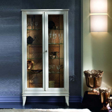 MOBILI-2G---Vetrina-classica-2-porte-legno-bianco-shabby-83X36X170