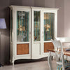 MOBILI-2G---Vetrina-classica-2-porte-legno-intarsio-floreale-bianco-shabby-163X45X207