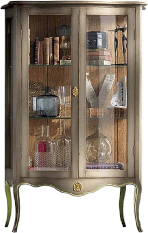 MOBILI-2G---Vetrina-classica-2-porte-legno-shabby-100X40X150