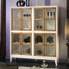 MOBILI-2G---Vetrina-classica-8-porte-legno-shabby-bicolore-160X39X184