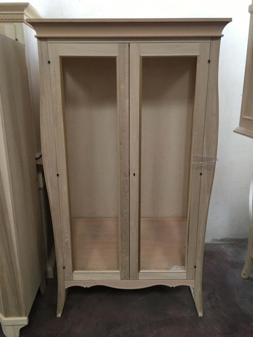 MOBILI-2G---VETRINA-CLASSICA-BOMBATA-2-PORTE-IN-LEGNO-GREZZO-L.115-P.48-H.204
