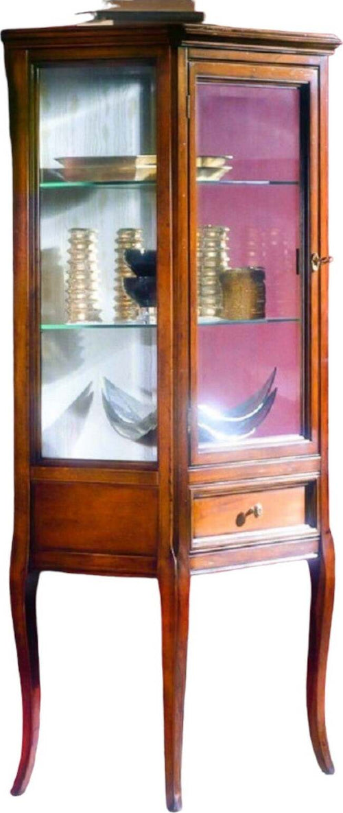 MOBILI-2G---VETRINA-CLASSICA-IN-LEGNO-1-PORTA-1-CASSETTO-FINITURA-BASSANO-L.55-P.40-H.140