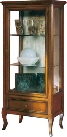 MOBILI-2G---VETRINA-CLASSICA-IN-LEGNO-1-PORTA-1-CASSETTO-FINITURA-BASSANO-L.60-P.40-H.130