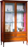 MOBILI-2G---VETRINA-CLASSICA-IN-LEGNO-2-PORTE-3-CASSETTI-FINITURA-BASSANO-L.108-P.40-H.190