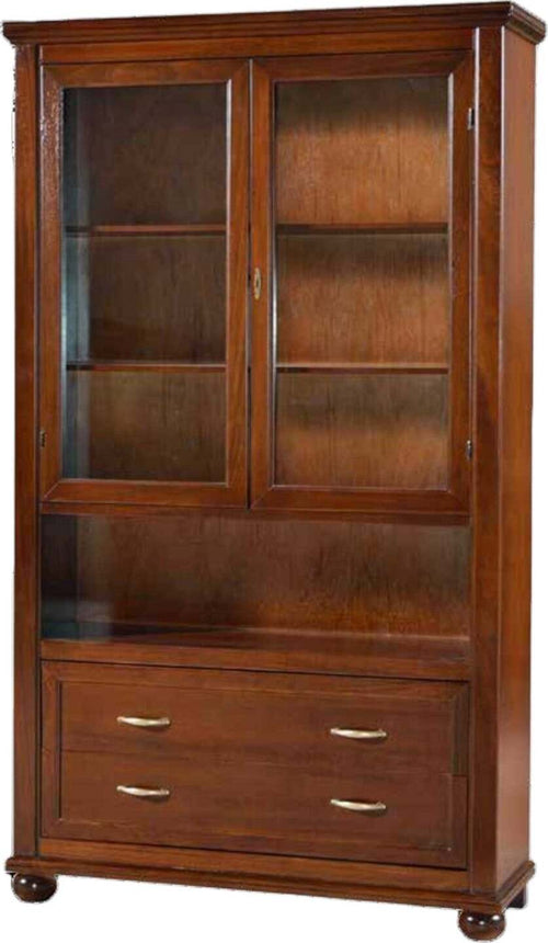 MOBILI-2G---VETRINA-IN-LEGNO-2-PORTE-TINTA-NOCE-ARTE-POVERAL.116-P.38-H.198