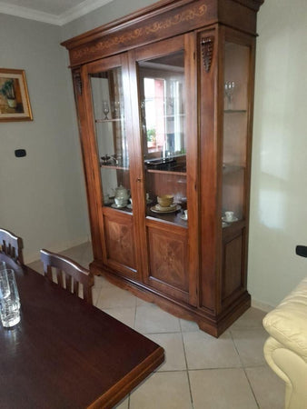 MOBILI-2G---VETRINA-IN-LEGNO-ARTE-POVERA-2-ANTE-BASSANO-L-155-cm-x-P-48-cm-x-H-210cm
