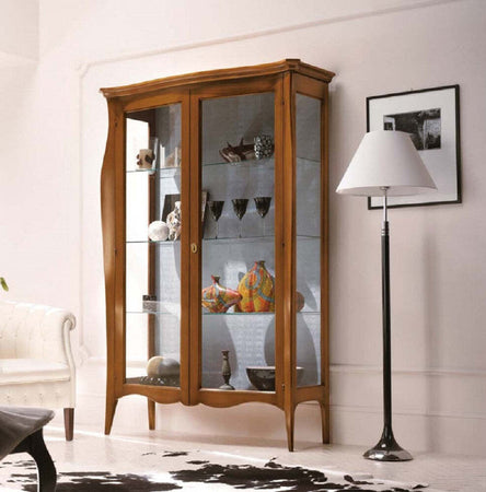 MOBILI-2G---VETRINA-IN-LEGNO-ARTE-POVERA-2-PORTE-TINTA-NOCE-130X50X200