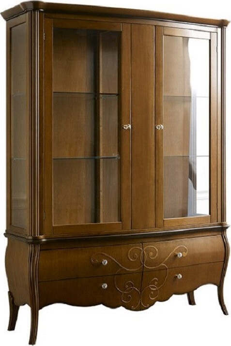 MOBILI-2G---VETRINA-IN-LEGNO-ARTE-POVERA-2-PORTE-TINTA-NOCE-170X50X215