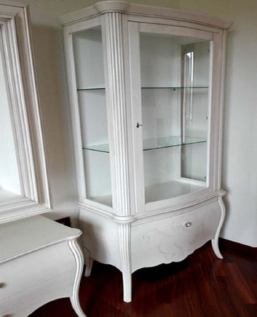 MOBILI-2G---VETRINA-IN-LEGNO-CLASSICA-SHABBY-1-PORTA-DX-BIANCO-88X46X205