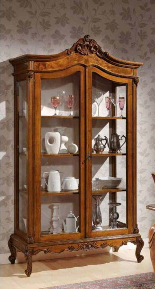 MOBILI-2G---VETRINA-IN-LEGNO-DI-RADICA-2-PORTE-IMPERO-FINITURA-BASSANO-L.114-P.46-H.217