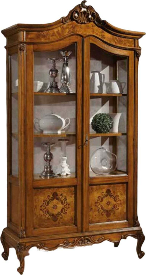 MOBILI-2G---VETRINA-IN-LEGNO-DI-RADICA-2-PORTE-IMPERO-FINITURA-BASSANO-L.114-P.46-H.217