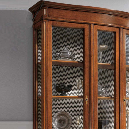 MOBILI-2G---VETRINA-IN-LEGNO-MASSELLO-2-PORTE-PANTOGRAFATE-VETRI-CURVI-ANTERIORI-MISURA-L.159-P.47-H.212