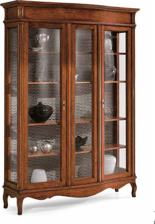 MOBILI-2G---VETRINA-IN-LEGNO-MASSELLO-2-PORTE-VETRI-CURVI-ANTERIORI-MISURA-L.159-P.47-H.212