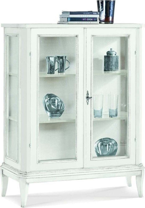 MOBILI-2G---VETRINA-IN-LEGNO-SHABBY-2-PORTE-BIANCO-96-P.36-H.116