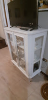 MOBILI-2G---VETRINA-IN-LEGNO-SHABBY-2-PORTE-BIANCO-96-P.36-H.116