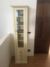MOBILI-2G---VETRINA-LIBRERIA-1-PORTA-LEGNO-AVORIO-PATINATO-45X41X187