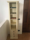 MOBILI-2G---VETRINA-LIBRERIA-1-PORTA-LEGNO-AVORIO-PATINATO-45X41X187