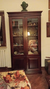 MOBILI-2G---VETRINA-LIBRERIA-ARTE-POVERA-IN-LEGNO-TINTA-NOCE-L.108-P.40-H.200