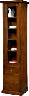 MOBILI-2G---VETRINA-LIBRERIA-ARTE-POVERA-LEGNO-1-PORTA-TINTA-NOCE-45X41X187