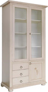 MOBILI-2G---VETRINA-LIBRERIA-CLASSICA-3-PORTE-3-LEGNO-AVORIO-90X41X189