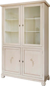 MOBILI-2G---VETRINA-LIBRERIA-CLASSICA-4-PORTE-LEGNO-AVORIO-L.118-P.40-H.190