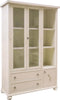 MOBILI-2G---VETRINA-LIBRERIA-IN-LEGNO-3-PORTE-2-CASSETTI-AVORIO-120X40X190